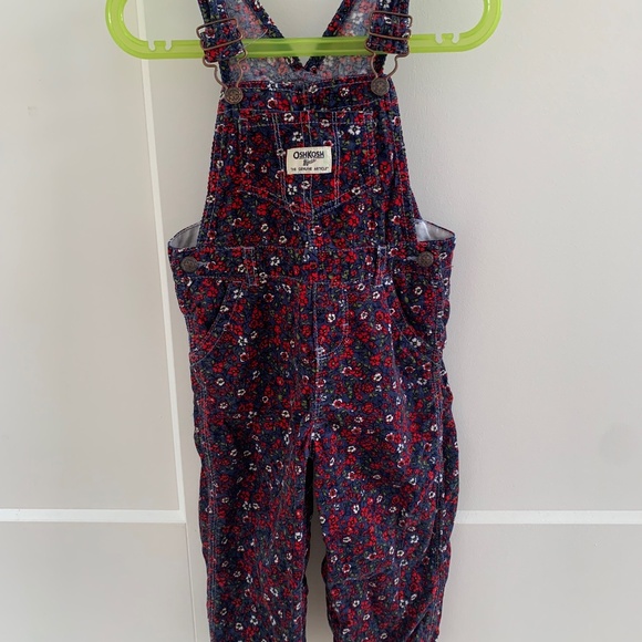 Oshkosh floral corduroy overalls - Picture 1 of 3